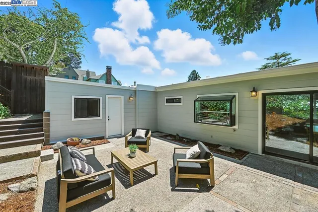 a view of outdoor seating space