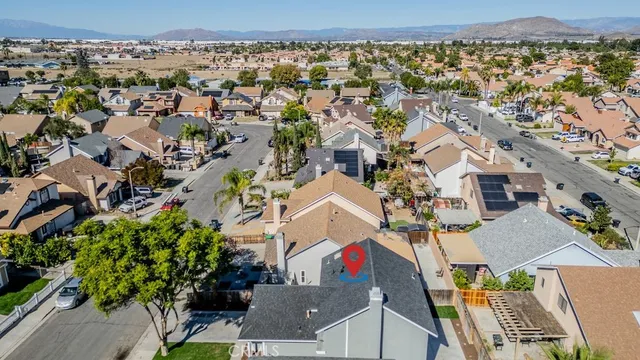 an aerial view of multiple house