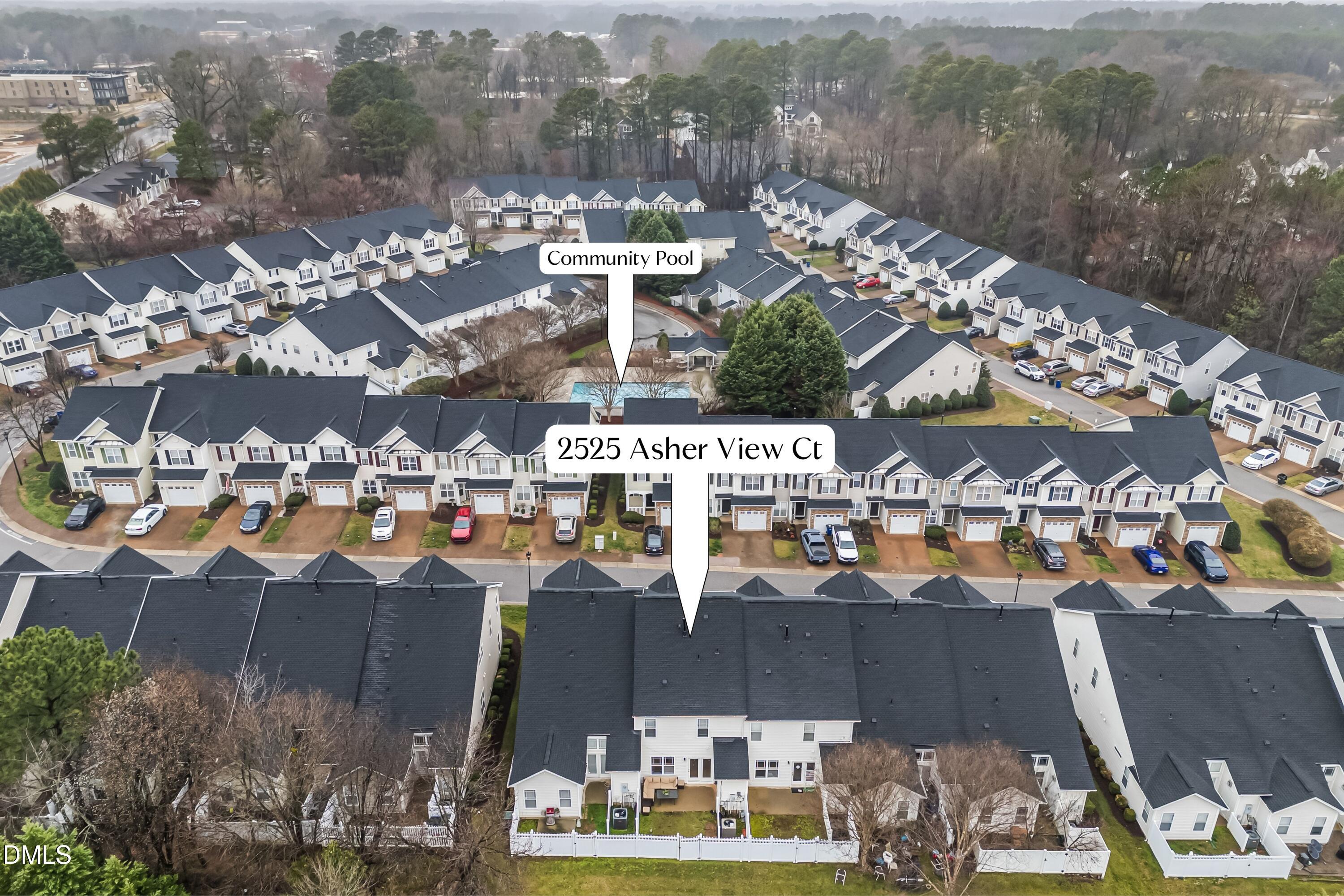 2525 Asher View Court Raleigh, NC 27606 - Photo 4 of 33 Aerial - 2525 Asher View - Pool