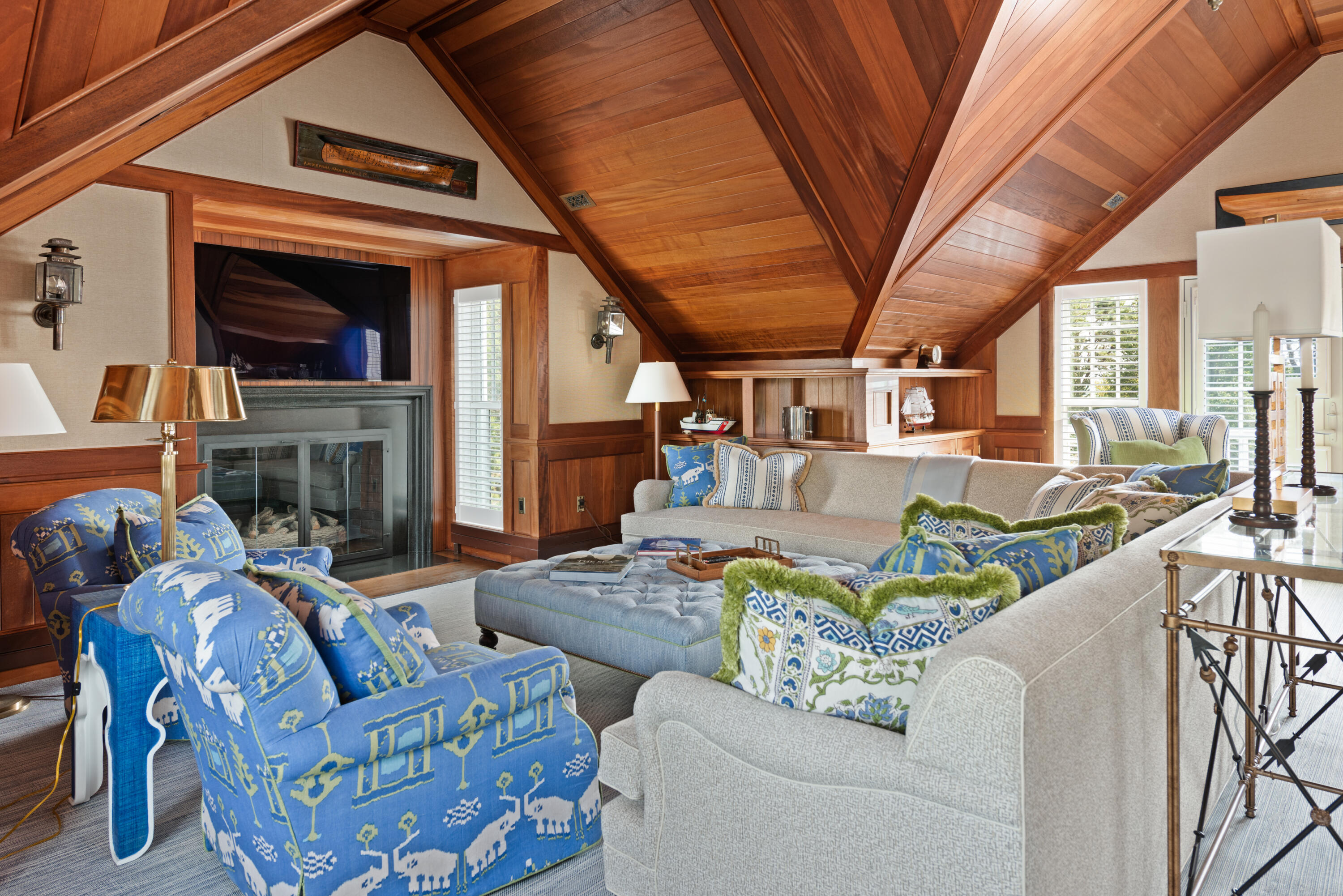 32 Dunes Road Harwich Port, MA 02646 - Photo 35 of 56 a living room with furniture a fireplace and a large window