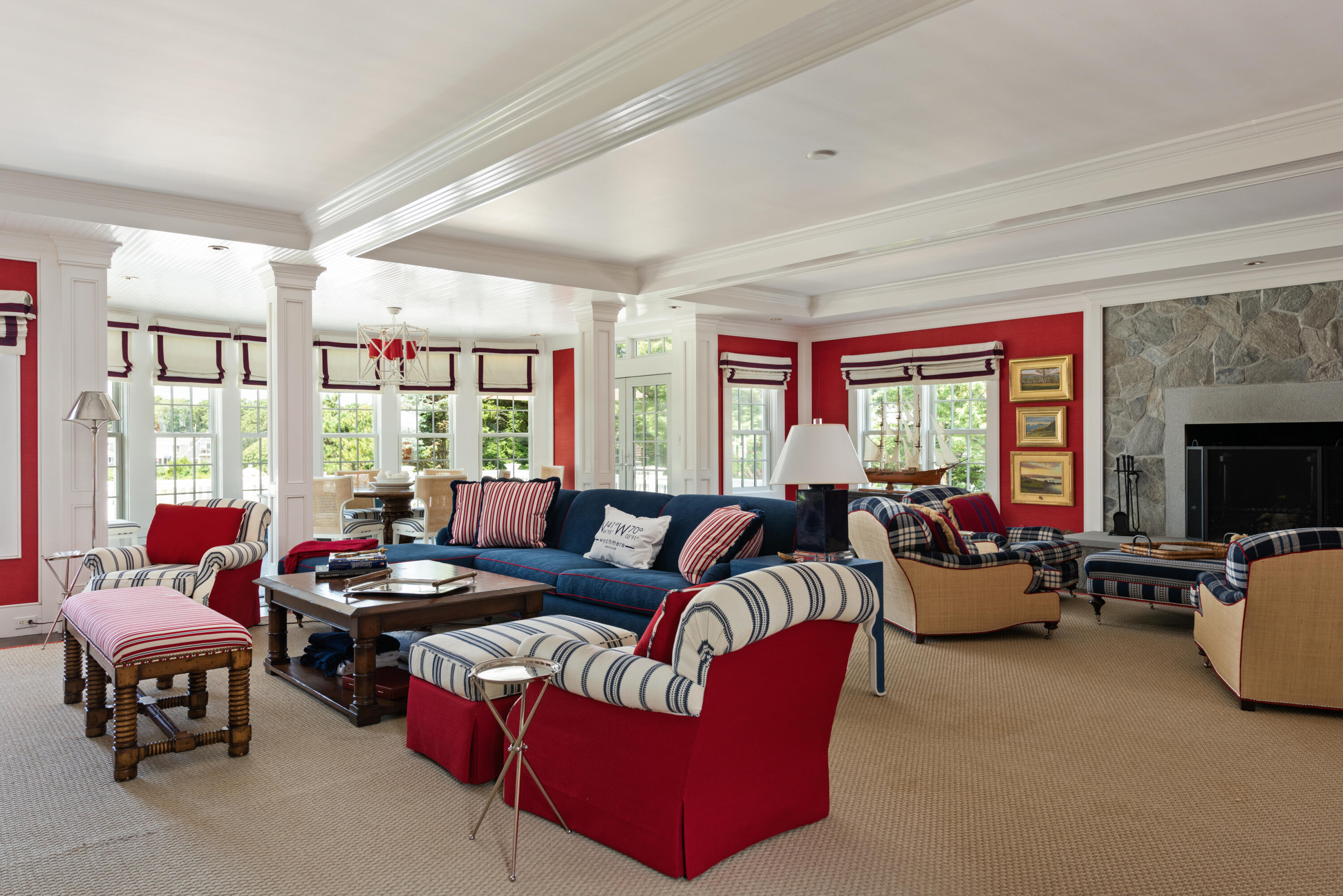 32 Dunes Road Harwich Port, MA 02646 - Photo 9 of 56 a living room with furniture a fireplace and a large window