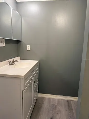 a view of a yard with a lake view