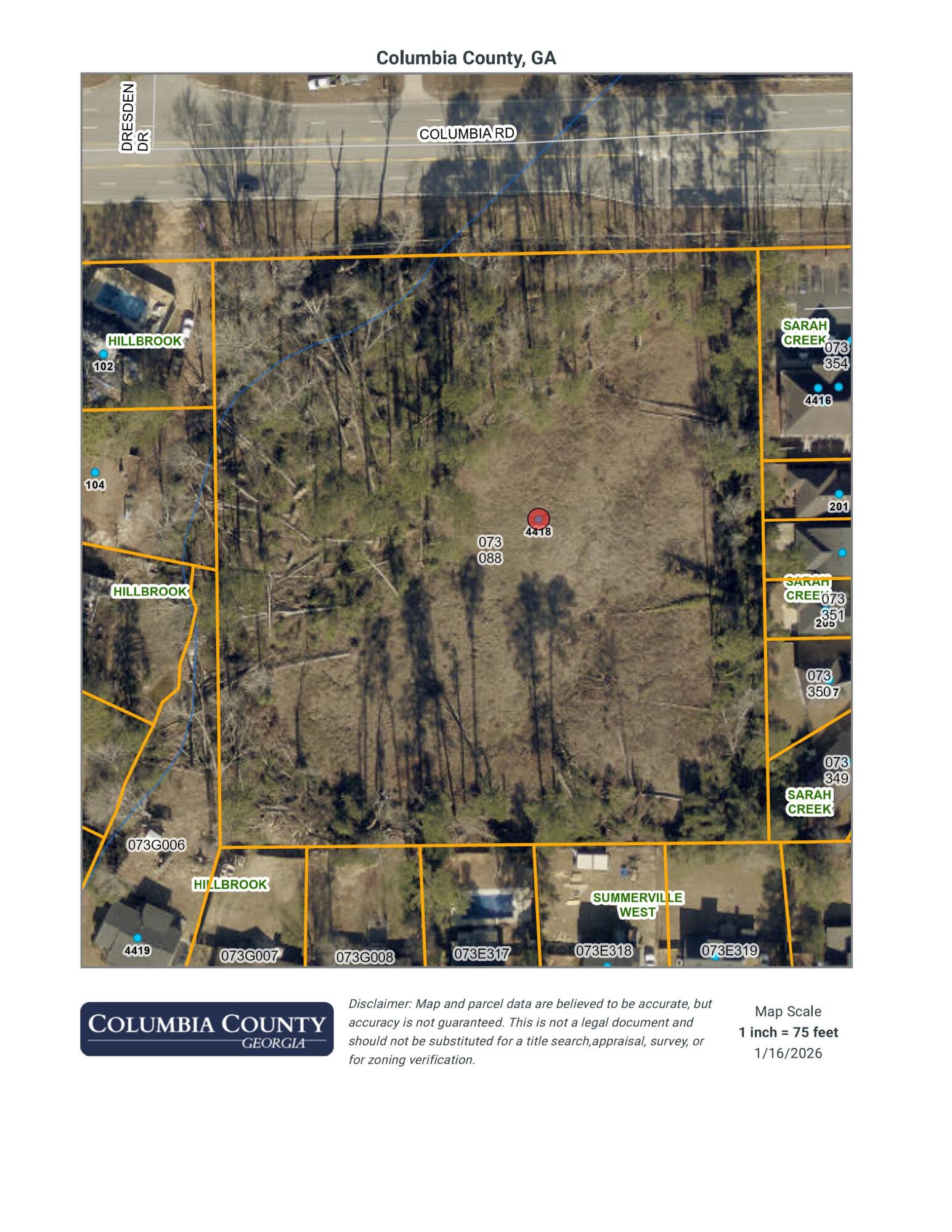 4418 Columbia Road Augusta, GA 30907 - Photo 5 of 5 4418 Columbia Map