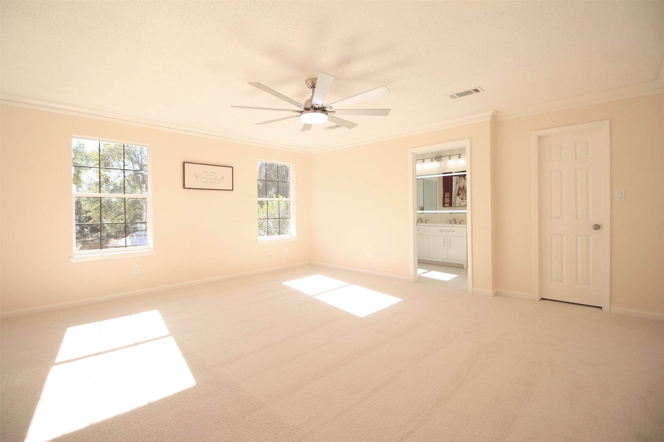 8011 Goldengrove Drive Spring, TX 77379 - Photo 26 of 48 an empty room with windows and ceiling fan
