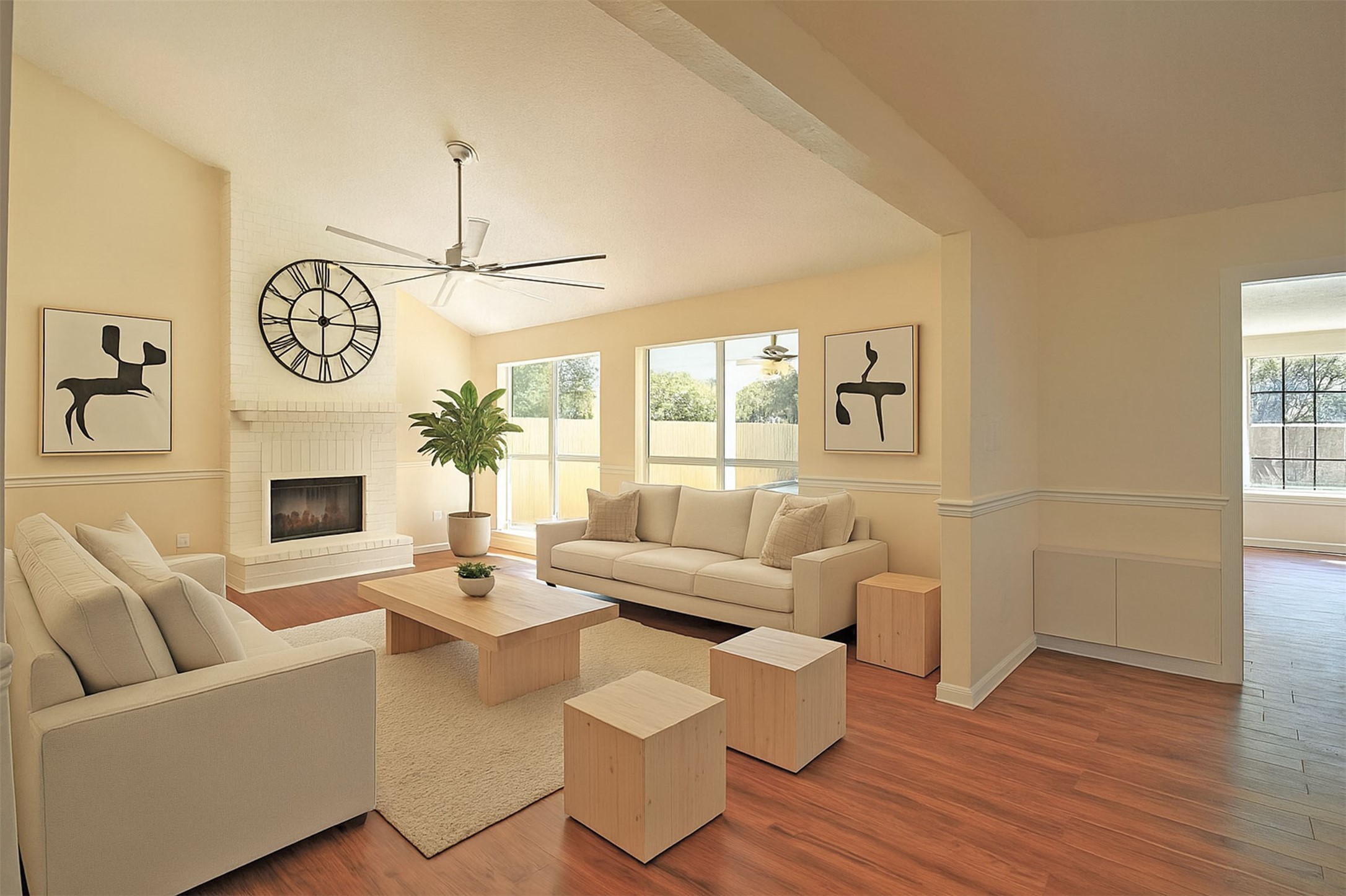 8011 Goldengrove Drive Spring, TX 77379 - Photo 5 of 48 The soaring ceiling Living Room (Virtually Staged)