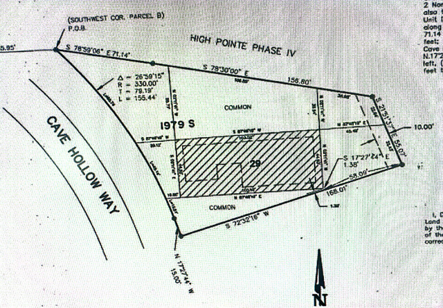1979 Cave Hollow Way Bountiful, UT 84010 - Photo 56 of 59 Plat Map measures apx (due to curve) .41 acres of land that surrounds this home. The property has .11 acres deeded to it in which property taxes are paid and the surrounding .30 acres that is owned by the HOA is paid for through HOA dues, but enjoyed by