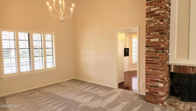 a view of a livingroom with a window