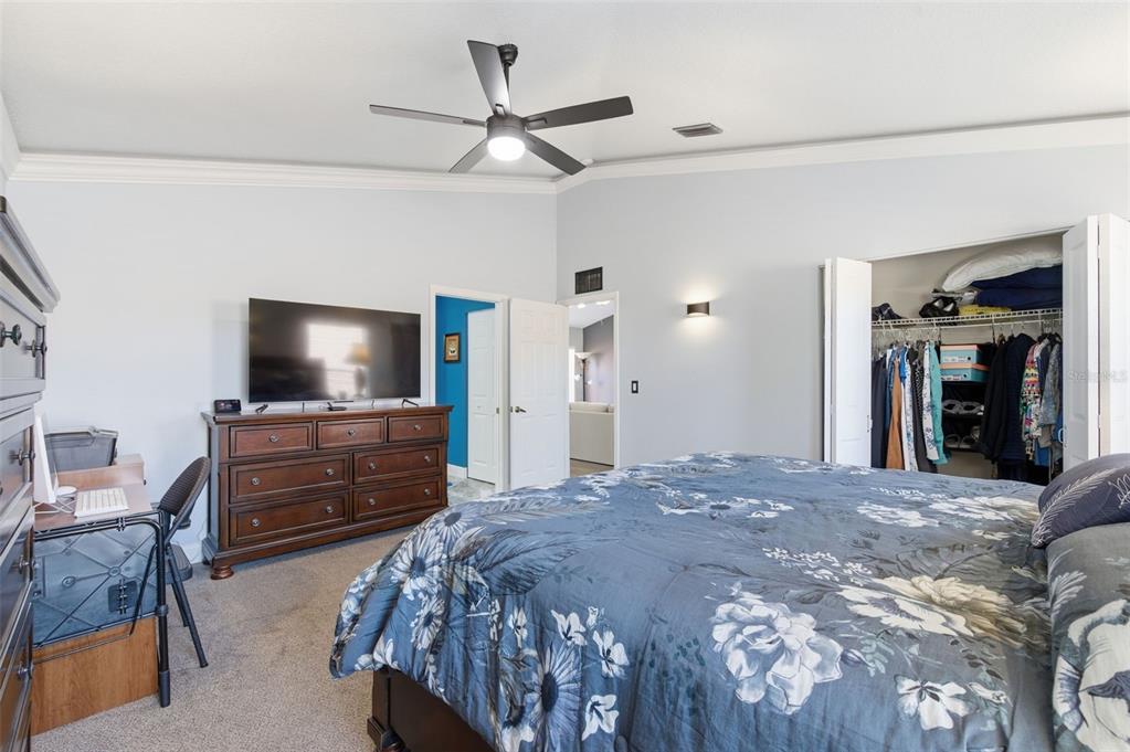 11508 Oyster Bay Circle New Port Richey, FL 34654 - Photo 54 of 98 a bedroom with a bed and a flat screen tv