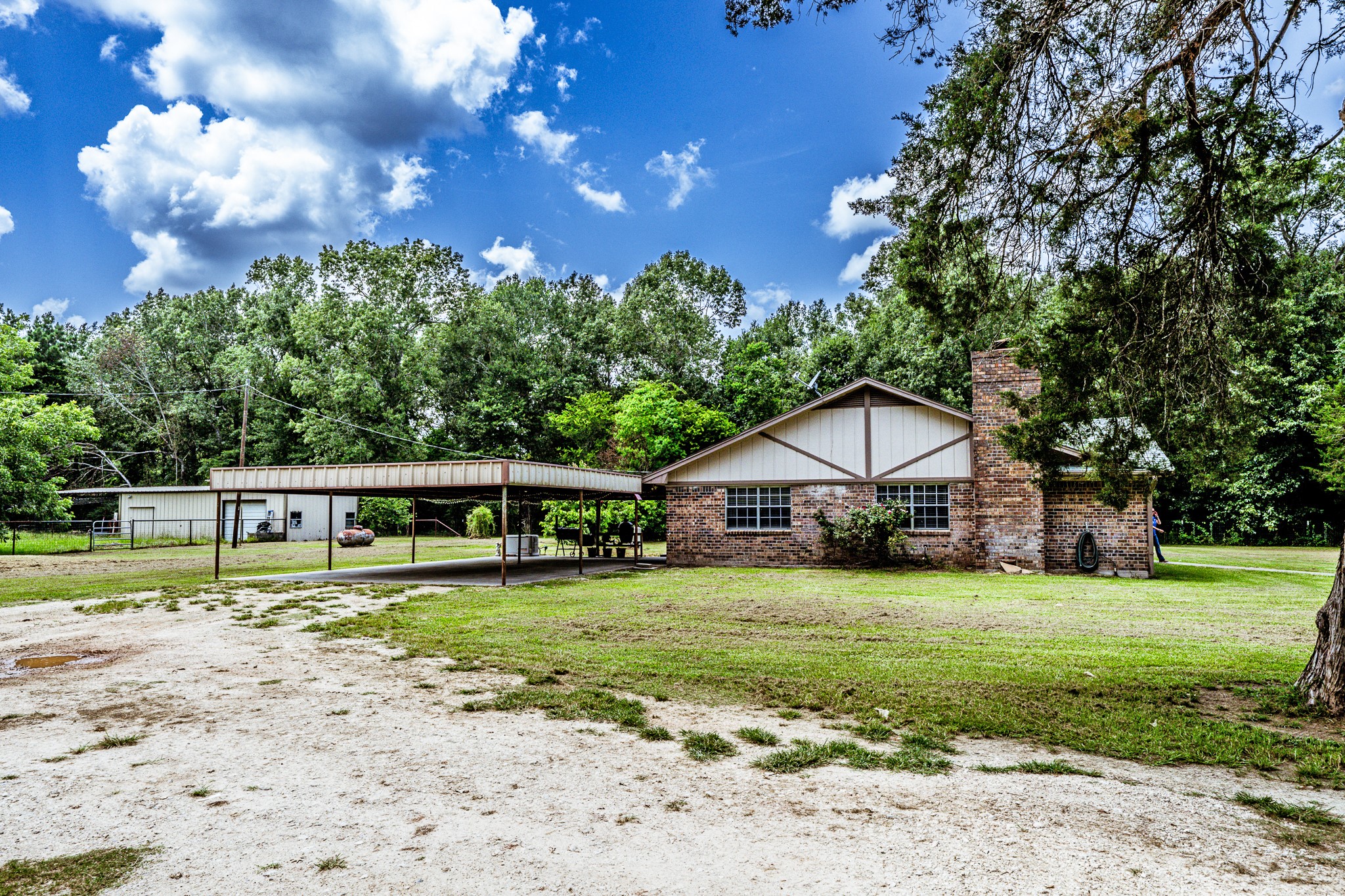 92 A Mt Zion Road New Waverly, TX 77358 - Photo 18 of 29 a view of a house with a big yard with plants and large trees