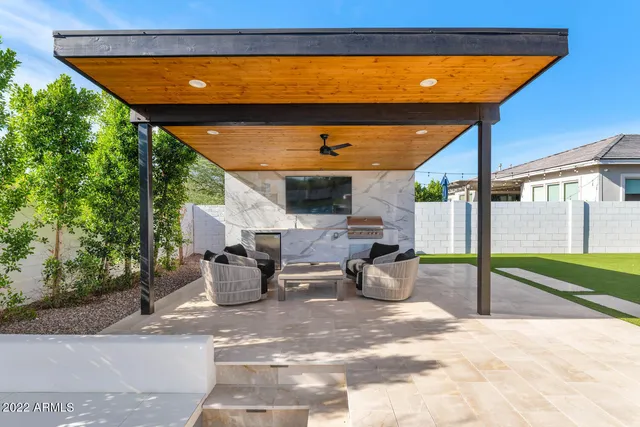 a view of porch with seating space