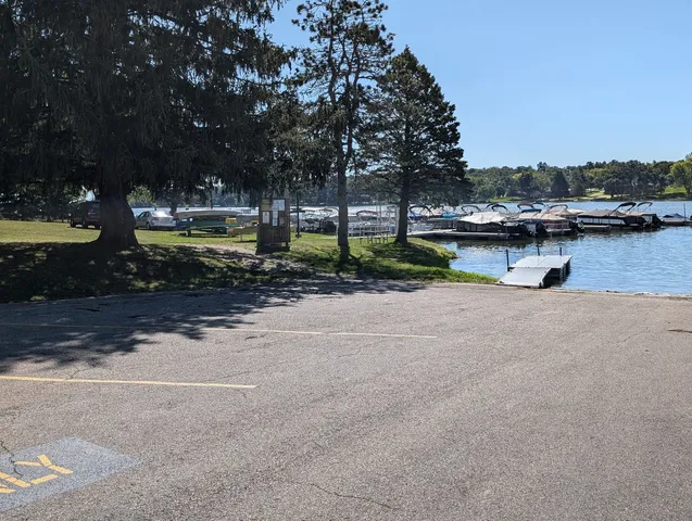 a view of lake and mountain