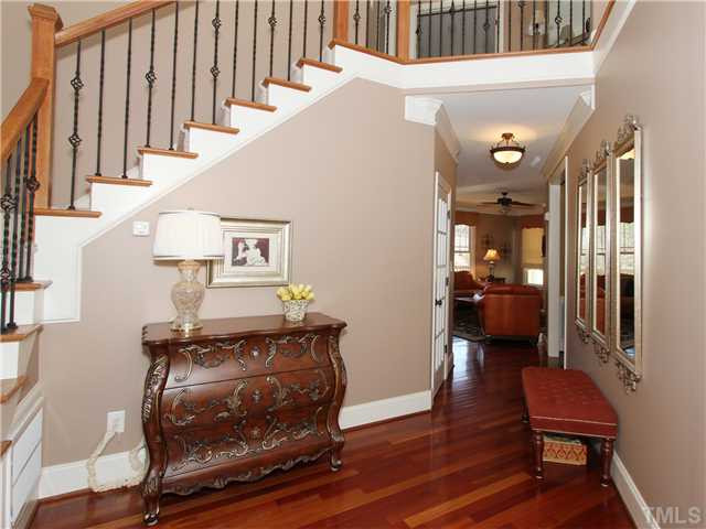 2816 Peachleaf Street Raleigh, NC 27614 - Photo 2 of 25 Two Story Foyer with Gorgeous Brazilian Hardwoods that extend throughout the Main Foyer