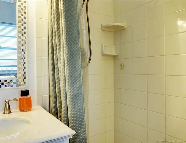 a bathroom with a shower