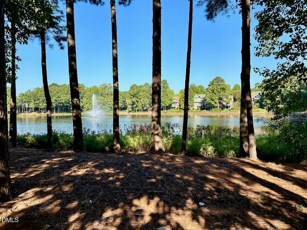 a view of a lake with a beach