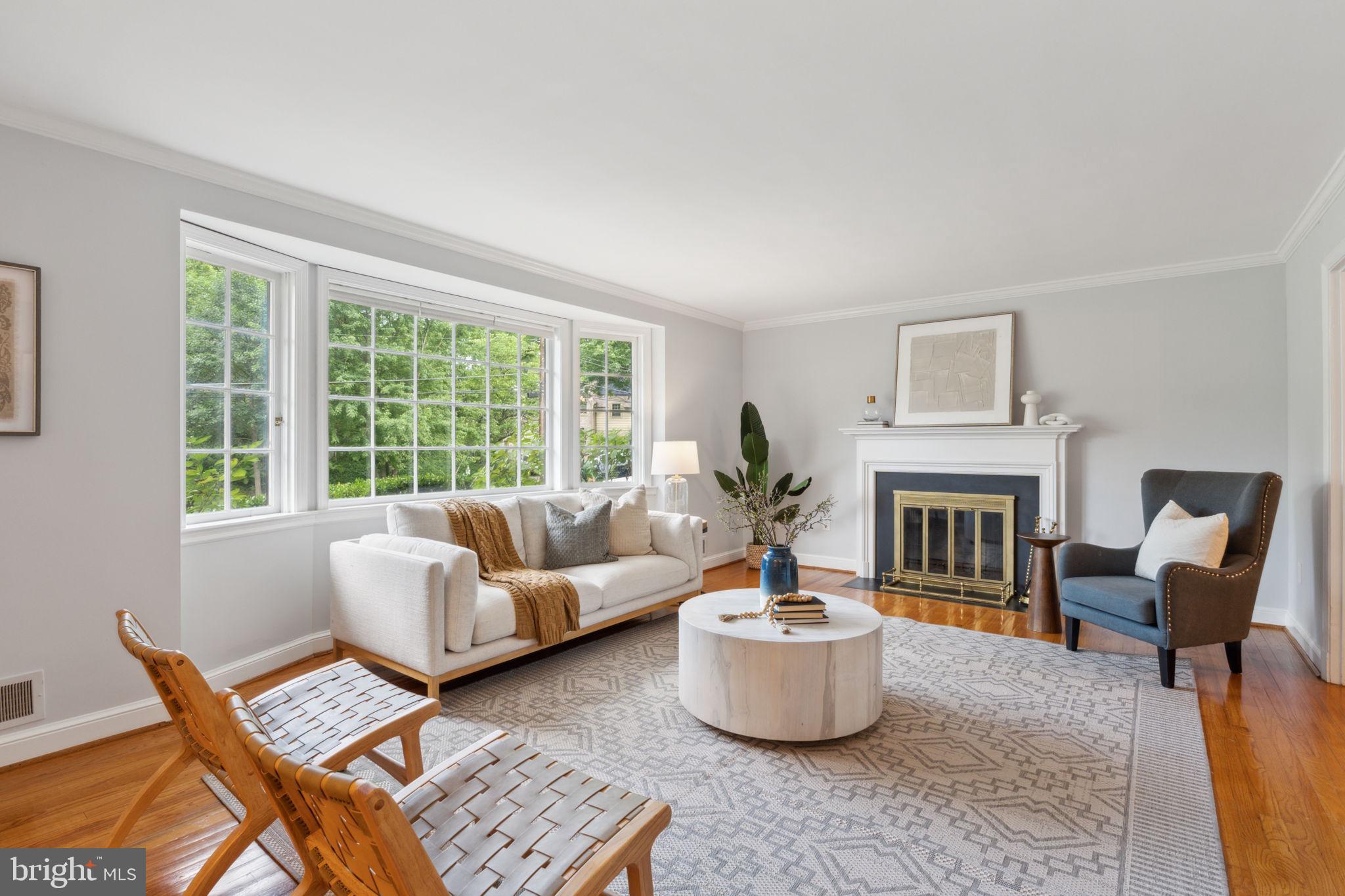 5910 Overlea Road Bethesda, MD 20816 - Photo 4 of 50 Living room with fireplace