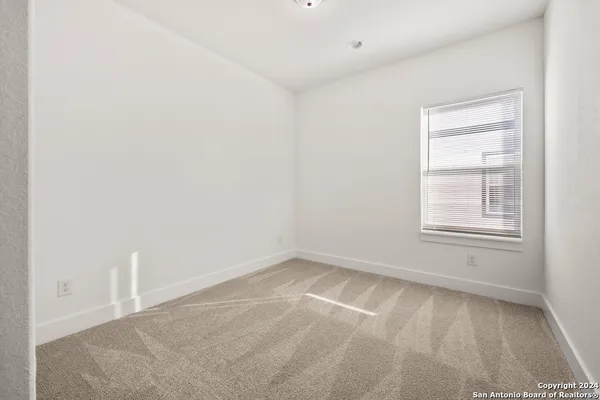 an empty room with closet