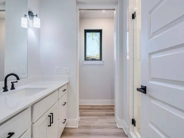 a bathroom with a shower