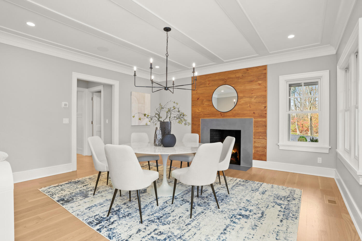 24 Country Club Road New Canaan, CT 06840 - Photo 24 of 43 a view of a dining room with furniture window and wooden floor