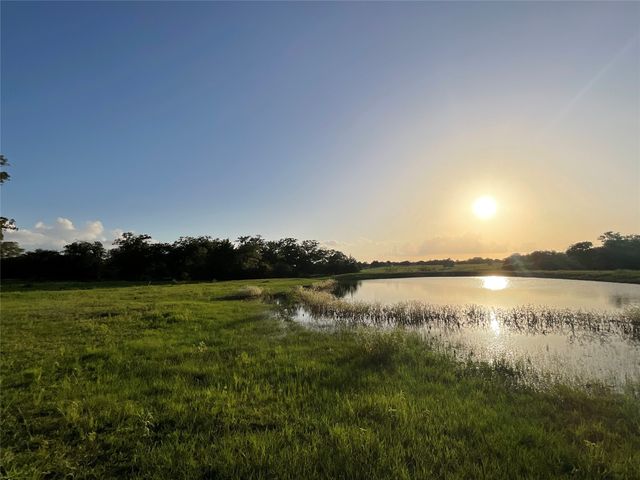 a view of a lake from a yard