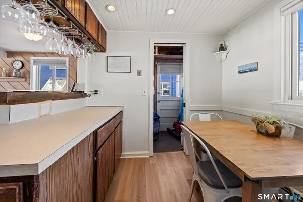 a view of living room and kitchen