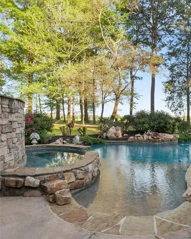 a view of a lake with houses