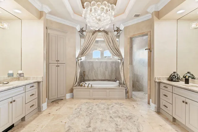 a aerial view of a house with yard and plants