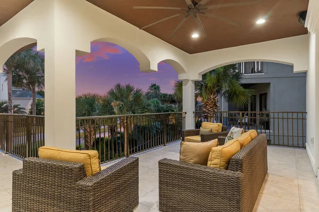 a view of lobby with furniture and floor to ceiling window