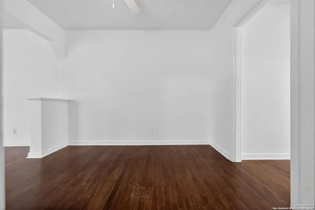 a view of wooden floor in a room