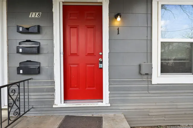 a view of front door of house