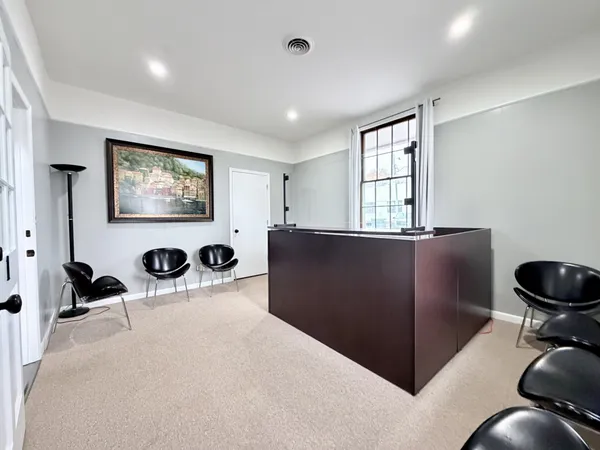 a living room with furniture