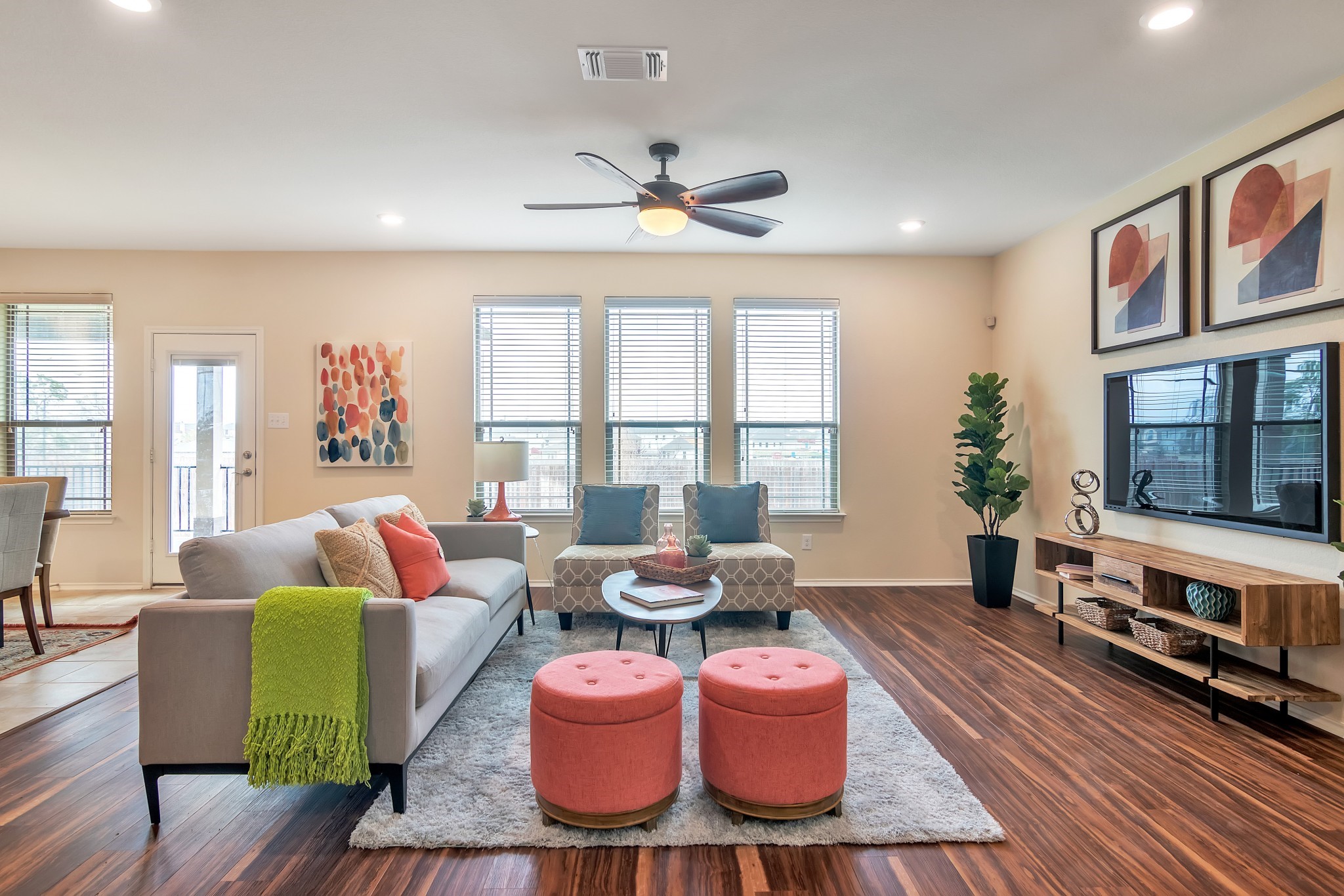 1075 Toltec Trail Georgetown, TX 78626 - Photo 12 of 32 a living room with fireplace furniture and a large window