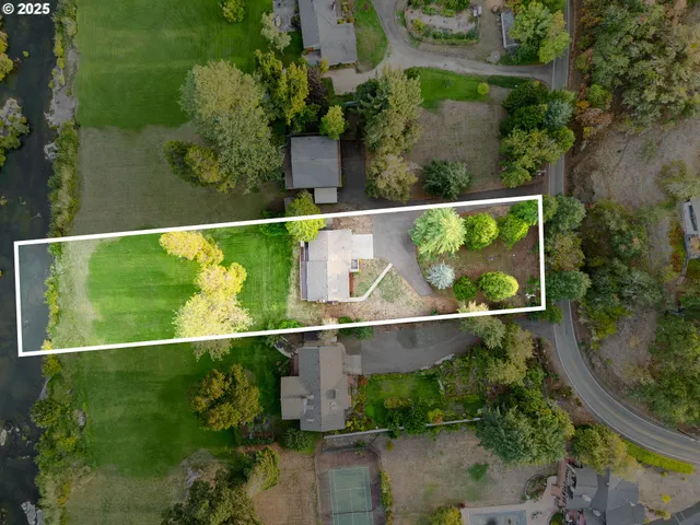 an aerial view of a house