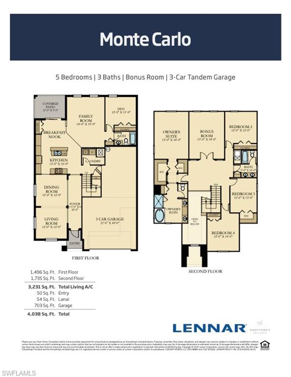 2172 Cara Cara Way Naples, FL 34120 - Photo 50 of 50 Mirror image of floor plan