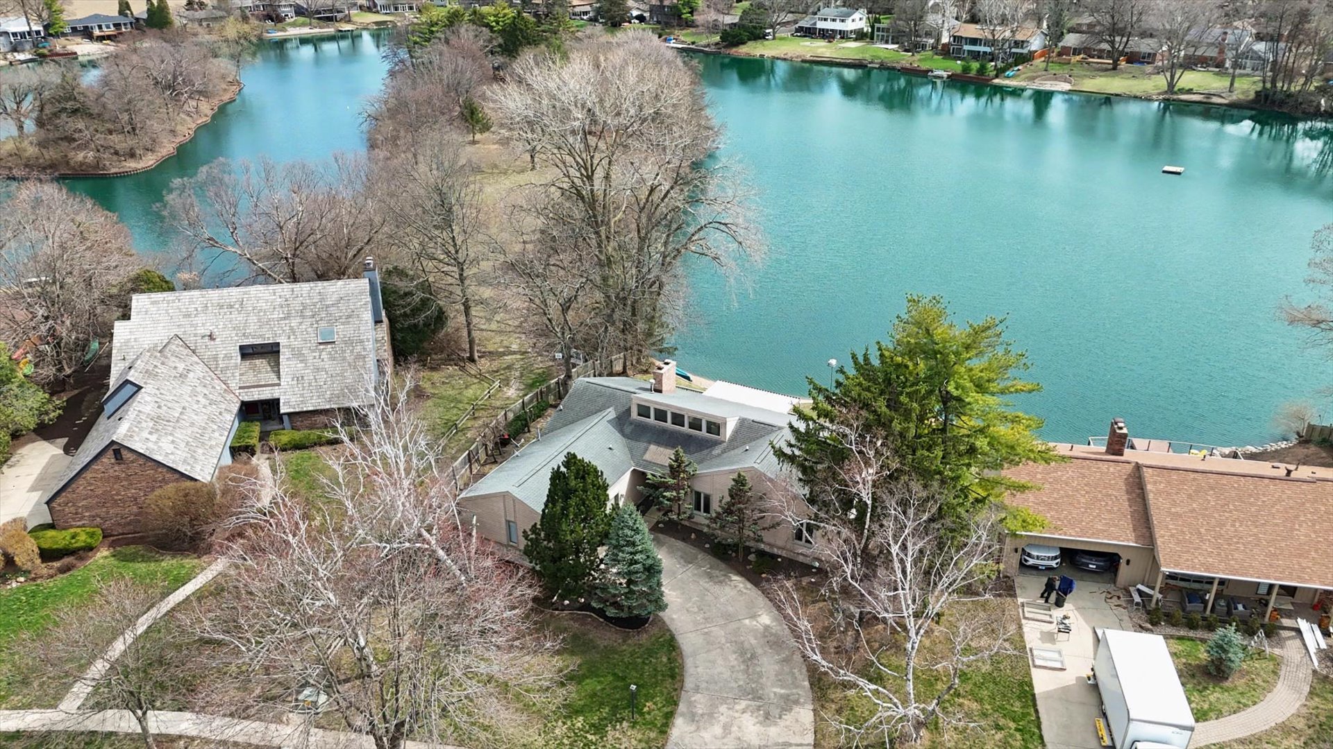 1850 Maynard Drive Champaign, IL 61822 - Photo 40 of 61 an aerial view of a house with a lake view