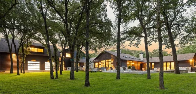 a building with trees in front of it
