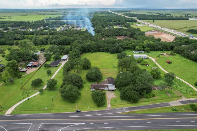 an aerial view of a house