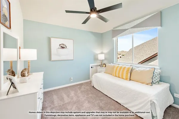 a bed room with a bed window and a couch