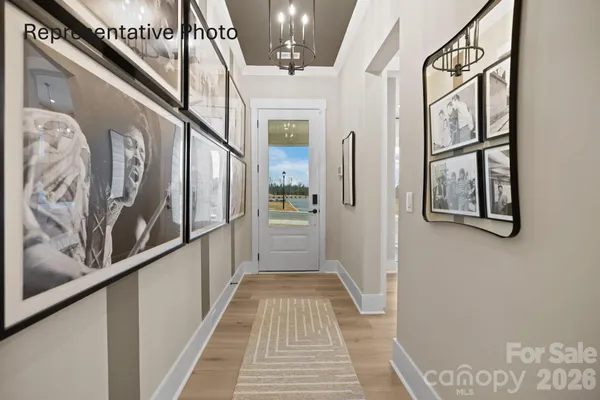 a view of hallway with stairs