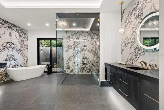 a living room with furniture