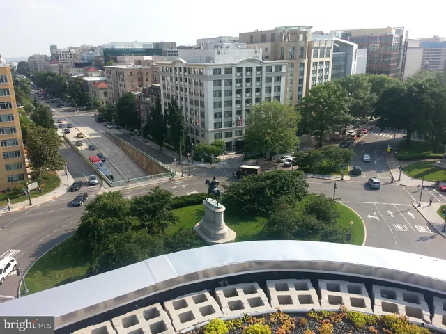 a view of a city that has tall buildings