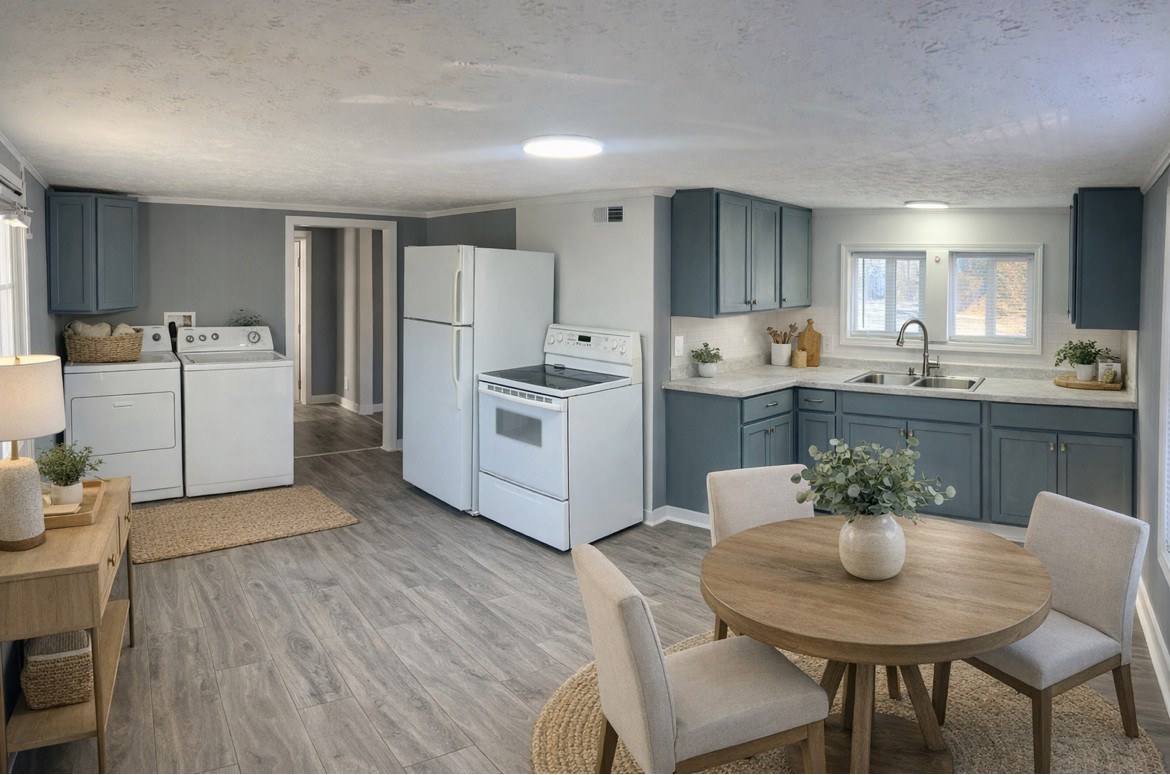 110 Demase Street Portland, TN 37148 - Photo 3 of 13 a kitchen with stainless steel appliances a dining table a stove a refrigerator and a center island
