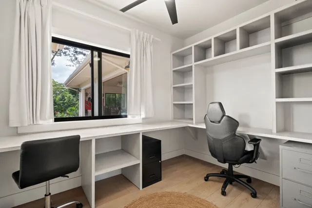 a view of a workspace with a window