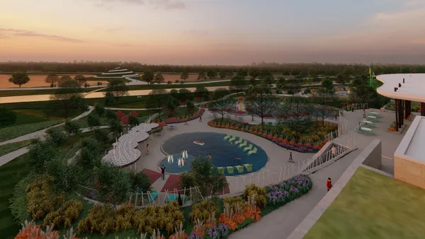 a view of a lake with a outdoor space