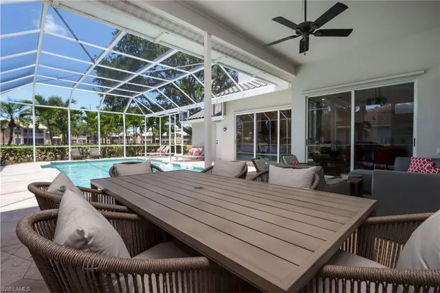 a view of outdoor space with seating space