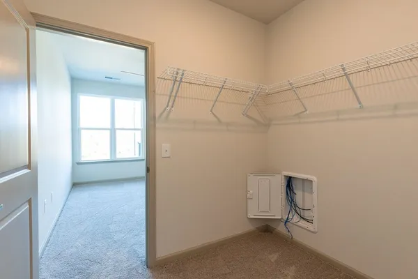 a view of a room with an empty space