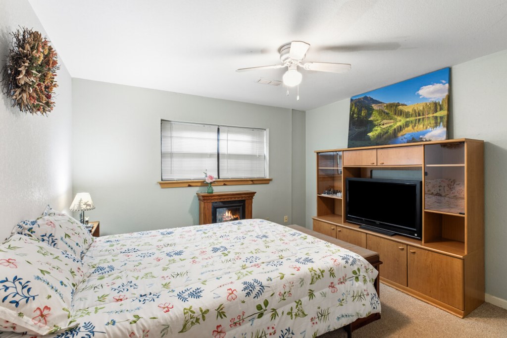 66 Fortenberry Road Young Harris, GA 30582 - Photo 37 of 55 a bedroom with a bed and a flat screen tv