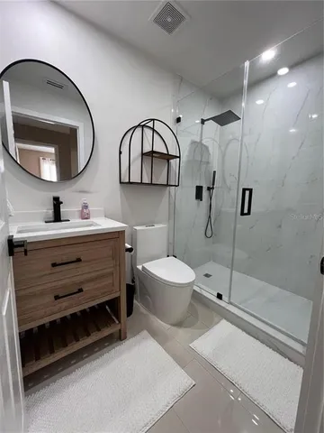 a view of a room with racks on the wall