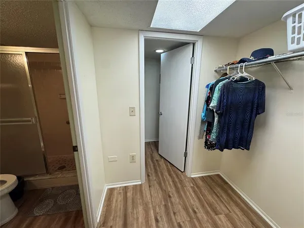 a view of a walk in closet