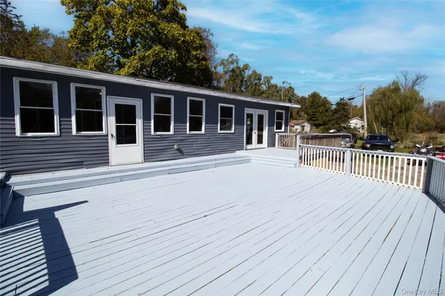 a front view of a house having patio