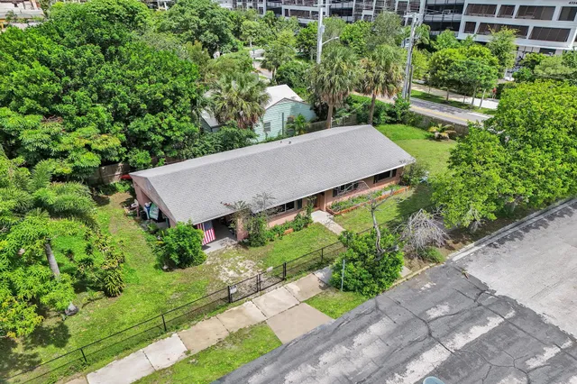 an aerial view of a house
